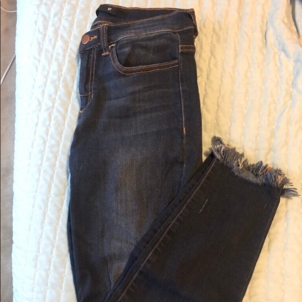 Dark wash ripped jeans